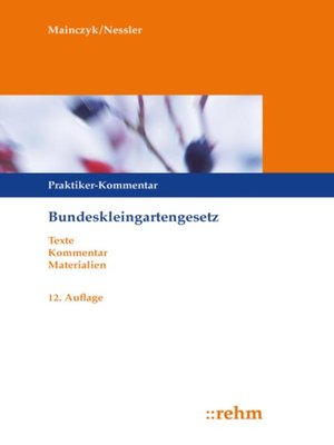 cover image of Bundeskleingartengesetz